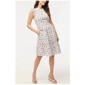 J. Crew Ruffle Sleeves Cotton Floral Print Mini Dress Size 16/XL NWT